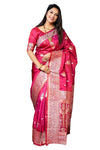 SGF11- Women's Kanjivaram Pure Soft Silk Handloom Saree Pure Golden Zari With Blouse Piece