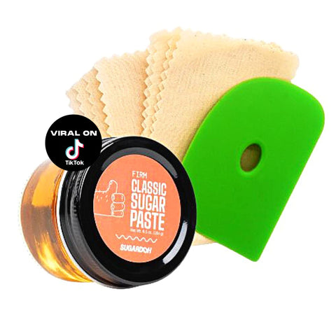 Sugardoh Sugar Waxing Kit For Women TikTok Trend Items, Sugaring Hair Removal w/ Firm Sugaring Paste At Home Hair Remover For Women & Men for Armpits, Bikini / Brazilian, Tik Tok Must Haves 2022 Underarms & Bikini (Firm)
