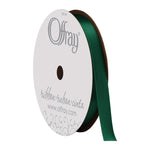 Berwick Offray 069233 3/8" Wide Single Face Satin Ribbon, Forest Green, 6 Yds