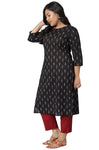 XL LOVE - By Janasya Women's Plus Size Black Cotton Kurta