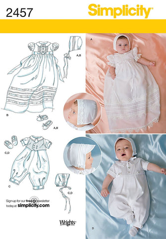 Simplicity Special Occasion Baby Clothing Sewing Pattern, Sizes XXS-M
