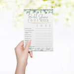 Bridal Shower Games (Set of 6 Fun Activities for 25 Guests), Greenery Floral Eucalyptus Theme