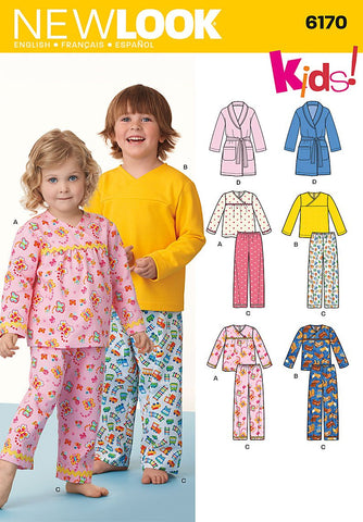 Simplicity Creative Patterns New Look 6170 Toddlers' and Child's Pajamas, A (1/2-1-2-3-4-5-6-7-8)