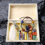 17pcs Natural Healing Crystals Set in Wooden Box, Chakra Crystal Wands Point, Tumbled Stones, Selenite Tower, Chakra Pendulum & Bracelet Balancing Meditation