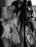 Avidlove Women's Lace Kimono Robe Babydoll Lingerie Mesh Nightgown S-5XL 1white Large