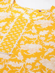 ANNI DESIGNER Women's Cotton Blend Printed Straight Kurta with Pants