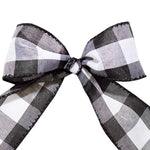 Morex Ribbon 7398.40/50-613 Cambridge 1.5" X 50 YD Wired Ribbon, Black and White, Buffalo Check Plaid Ribbon for Gift Wrapping, Christmas Decorations Indoor Home Decor, Craft Supplies & Materials White/Black