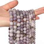 45pcs 8mm Natural Stone Beads Lilac Beads Energy Crystal Healing Power Gemstone for Jewelry Making, DIY Bracelet Necklace