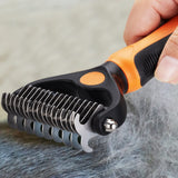 XLCL pet Pet Grooming Tool - 2 Sided Undercoat Rake for Cats and Dogs - Safe Dematting Comb for Easy Mats & Tangles Removing - No More Nasty Shedding and Flying Hair orange other