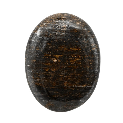 Bronzite Palm Stone - Pocket Massage Worry Stone for Natural Body Chakra Balancing, Reiki Healing and Crystal Grid Bronzite