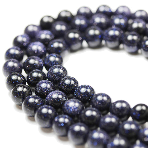 10mm Natural Gemstone Beads for Crystal Bracelet Making kit Energy Healing Crystals Jewelry Chakra Crystal Jewerly Beading Supplies Blue Sandstone 15.5inch About 36-40 Beads 10MM