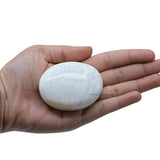 Scolecite Large Palm Stone - Pocket Massage Worry Stone for Natural Body Chakra Balancing, Reiki Healing and Crystal Grid Scolecite - Large