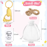 50 Pieces Baby Footprint Keychain Bottle Opener Baby Shower Party Favors Baby Shower Footprint Bottle Opener Supplies with Organza Bags and Thank Tags for Baby Shower Party Souvenirs Gifts (Gold) Gold