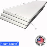 FoamTouch 3pack 1"x30"x72" Medium Density Upholstery Foam Sheet, 3 Count (Pack of 1), White 1x30x72MDF 3 Count (Pack of 1)