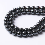 36pcs 12mm AAA Black Hematite Beads Crystal Energy Stone Healing Power Natural Stone Gemstone Round Loose Beads for Jewelry Making DIY Bracelets