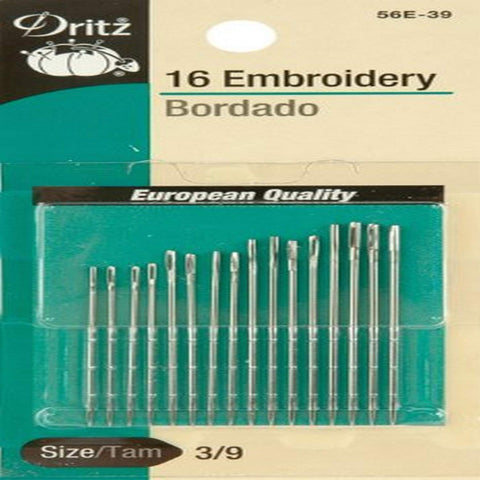 Dritz 56E-510 Embroidery Hand Needles, Size 5/10 (16-Count)