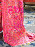 AKHILAM Women's Banarasi Cotton Blend Saree With Blouse Piece