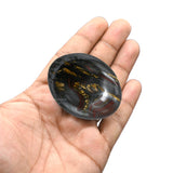 Tiger Iron Palm Stone - Hot Massage Worry Stone for Natural Body Chakra Balancing, Reiki Healing and Crystal Grid Tiger Iron