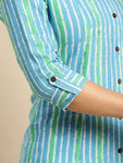 rangita Women Rayon Printed Calf Length Kalidar Kurti with Front Button Placket