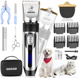 Dog Clippers , Professional Dog Grooming Kit , Cordless Dog Grooming Clippers for Thick Coats , Dog Hair Trimmer , Low Noise Dog Shaver Clippers , Quiet Pet Hair Clippers Tools for Dogs Cats Silver