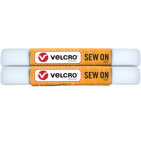 VELCRO Brand Sew on Tape 5ft x 3/4 in for Fabrics Clothing and Crafts, Substitute for Snaps and Buttons, Cut Strips to Length, White