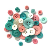 Buttons Galore and More Basics & Bonanza Collection – Extensive Selection of Novelty Round Buttons for DIY Crafts, Scrapbooking, Sewing, Cardmaking, and other Art & Creative Projects 8.0 oz Coral Reef