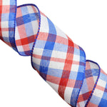 Morex Ribbon 7380 Color Chic Plaid Ribbon, 2.5" x 50 Yd, Red/White/Blue