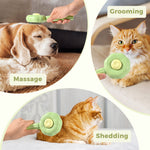 OurMiao Sunflower Cat Dog Brush for Shedding, Dog Hair Brush, Pet Grooming Brush for Short Long Haired Dogs Cats Rabbits (Green) Green