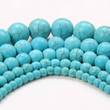 Asingeloo Howlite Turquoise Round Loose Beads Gemstone 15 Inch 6mm Crystal Energy Stone Healing Power for Jewelry Making