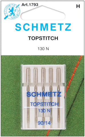 Topstitch Machine Needle-Size 90/14 5/Pkg,Silver