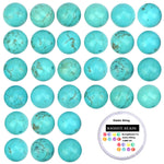 100Pcs Natural Crystal Beads Stone Gemstone Round Loose Energy Healing Beads with Free Crystal Stretch Cord for Jewelry Making (Turquoise, 8MM) Turquoise