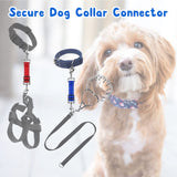 YUEPET Dog Safety Collar Clips 5 Pack Adjustable Prong Collar Backup Clips Reflective Double Ended Backup Clasp Leash Connector for Dog Harness to Collar Safety Clip
