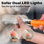 Casfuy 6-Speed Dog Nail Grinder - Newest Enhanced Pet Nail Grinder Super Quiet Rechargeable Electric Dog Nail Trimmer Painless Paws Grooming & Smoothing Tool for Large Medium Small Dogs (Orange) Orange