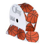 Offray 922132 7/8" Wide Grosgrain Ribbon, Basketball Pattern, 3 Yards