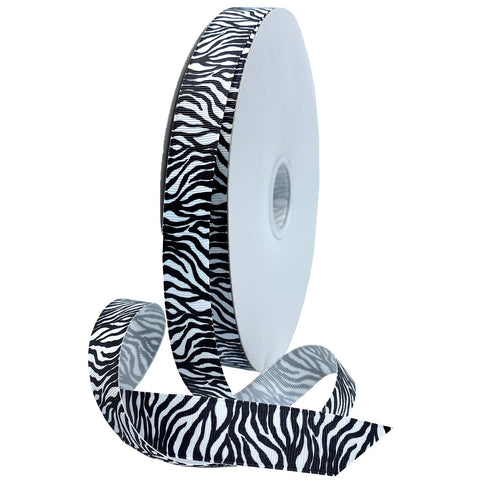 Morex Ribbon Zebra Fest Ribbon, Black 7/8 inch by 100 yards