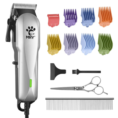 MRY Dog Grooming Clippers Lightweight Dog Hair Scissors, Low Noise, with Comb Guide, Professional pet Grooming Tool, Suitable for cat, Dog and Other pet Hair