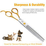 JASON 7.5" Thinning Shears for Dogs 40-Teeth Dog Grooming Blending Shear Professional Pet Thinners Blender Scissors Trimming Kit for Groomers D-7.5" Thinner