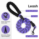 IVY&LANE No Pull Dog Harness for Medium Dogs, Dog Vest Harness with Leash, Safety Belt and Storage Strap, Fully Adjustable Harness, 360° Reflective Strip, Soft Handle (Purple, M) Purple