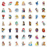 100PCS Asverbet Kids Stickers Pack Princess Stickers Cute Cartoon Characters Stickers for Kids Teens Adults Waterproof Vinyl Princess Stickers for Water Bottle Laptop Luggage