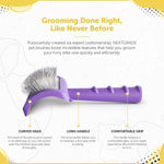 Pet Grooming Slicker Brush for Dogs and Cats by NEXTGRADE - Recommended by Professional Pet Groomers - Universal Long Firm Stainless Steel Pins - Ideal for Dematting, Detangling & Deshedding (Gray) Gray