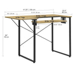 Sew Ready Dart Wood/Metal Multipurpose Machine Table Workstation Desk with Folding Top for Crafts, Sewing, Computers, Laptops, Games, Graphite/Ashwood, 41W
