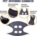 Supet Dog Grooming Hammock Harness for Cats Dogs, Relaxation Pet Grooming Hammock Restraint Dog & Small Animal Leashes Sling for Grooming Dog Grooming Helper for Nail Trimming Clipping Grooming XS（ Legs Spacing：6-9.5" / Max W：5-15LBS） Blackcurrant