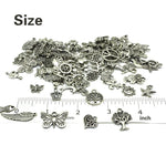 Wholesale Bulk Lots Jewelry Making Silver Charms Mixed Smooth Tibetan Silver Metal Charms Pendants DIY for Necklace Bracelet Jewelry Making and Crafting, JIALEEY 100 PCS