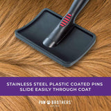 Ryan's Pet Supplies Paw Brothers Coated Pin Curved Slicker Brush for Dogs, Medium