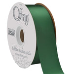 Offray Berwick 1.5" Wide Double Face Satin Ribbon, Forest Green, 50 Yds 50 Yards Solid