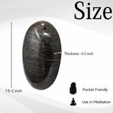 Bronzite Palm Stone - Pocket Massage Worry Stone for Natural Body Chakra Balancing, Reiki Healing and Crystal Grid Bronzite