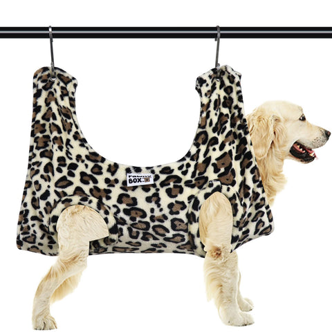 Pawny Box Pet Hammock for Grooming. Harness for Cats and Dogs. Dog Holder. Ear, Eye and Nails Care. Hanging Harness. Restraint Bag. Breathable and Comfortable Hammock. Helper. (Animal Print, Small) Animal Print