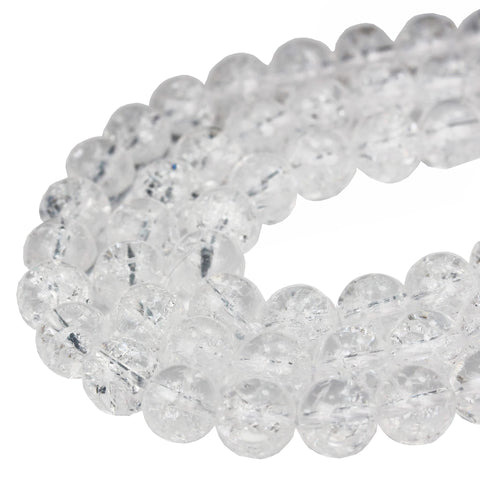 Quartz Beads Crystal 6mm Natural Gemstone Beads for Jewelry Making Energy Healing Crystals Jewelry Chakra Crystal Jewerly Beading Supplies 15.5inch About58-60 Beads Crackle Clear Quartz