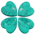 mookaitedecor Green Howlite Turquoise Thumb Worry Stone, Pocket Palm Stones Crystal Healing Reiki Stress Relief Pack of 4, Heart Shape Green Howlite Turquoise(heart Shape)