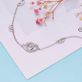 Desimtion Sterling Silver Heart love Anklets for Women, Birthday, Mothers Day Jewelry Gifts for Wife Mom Her Girlfriend from Husband Daughter Boyfriend A- Sterling Silver Heart Anklet